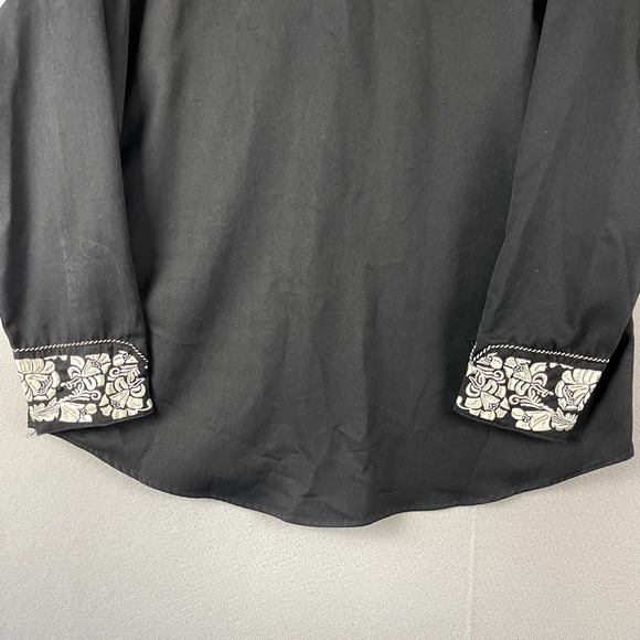 Lansky Bros Western Shirt Men XL Embroidered Floral Pearl Snap Rockabilly Cowboy - Picture 14 of 16